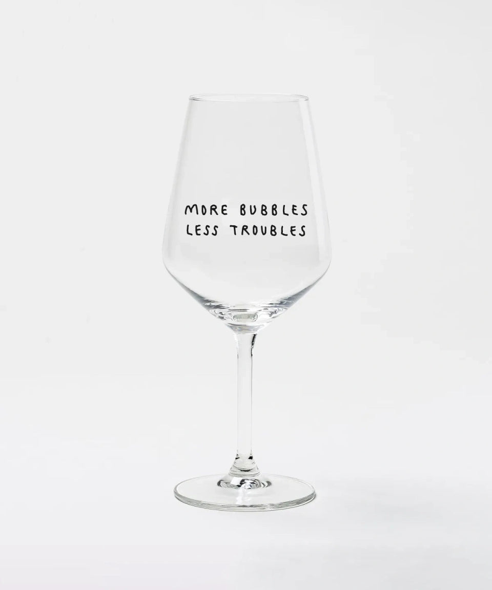 selekkt - MORE BUBBLES LESS TROUBLES Glas für Spritz - Trinkglas - ROSA ECK Concept Store