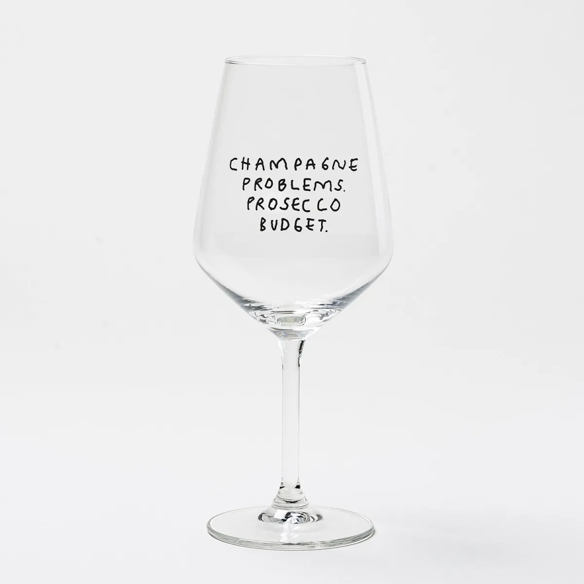 selekkt - Weinglas mit Spruch • Champagne Problems. Prosecco Budget. - ROSA ECK