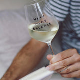 selekkt - WORK WINE BALANCE Weinglas mit Spruch - Trinkglas - ROSA ECK Concept Store