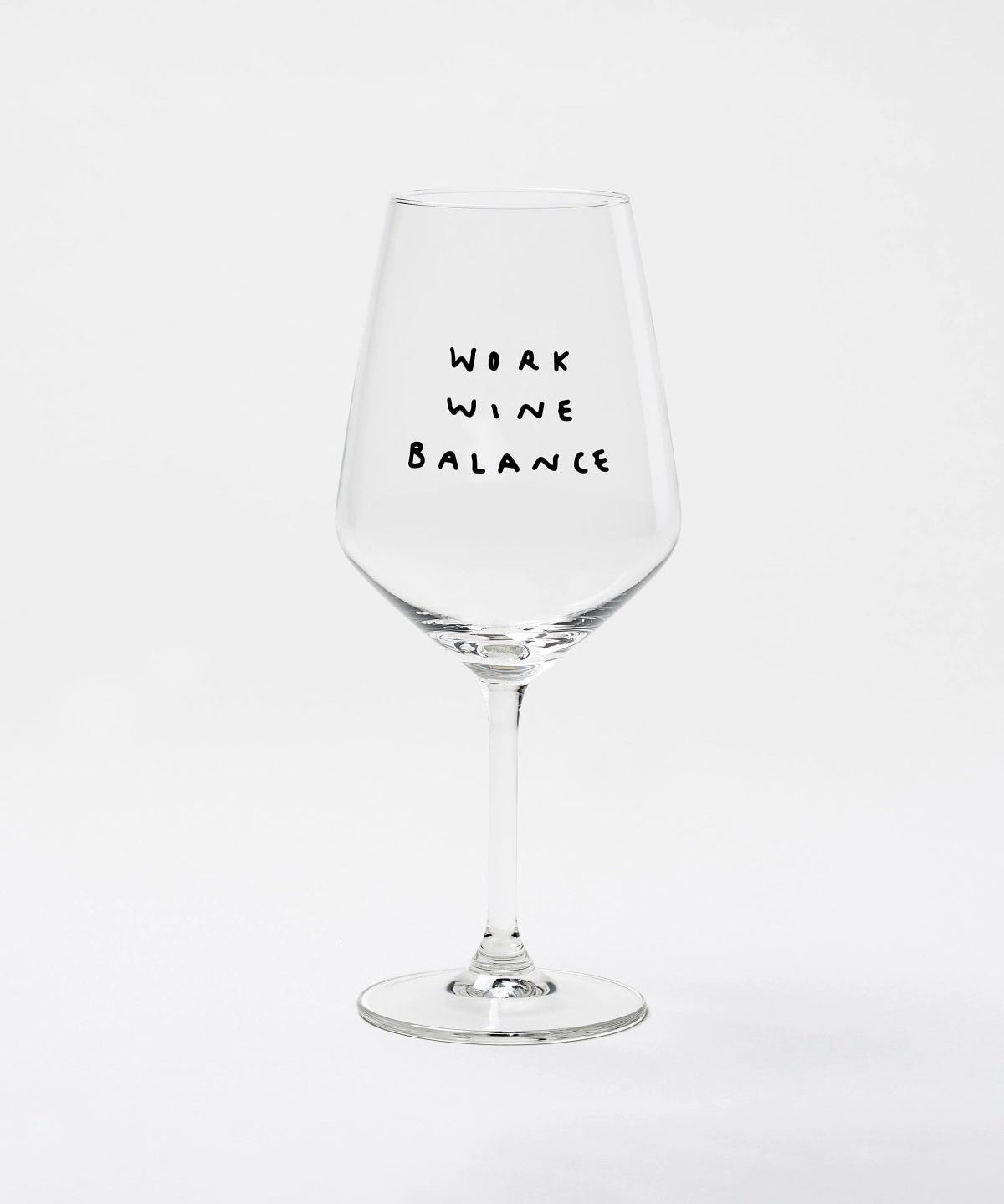 selekkt - WORK WINE BALANCE Weinglas mit Spruch - Trinkglas - ROSA ECK Concept Store
