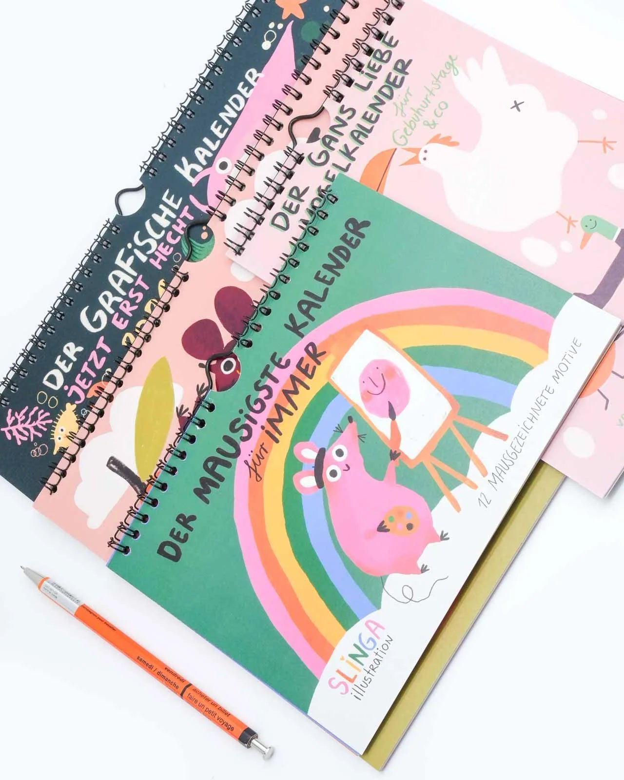 Slinga Illustration - Gans Lieber Vogelkalender - Kalender - ROSA ECK Concept Store