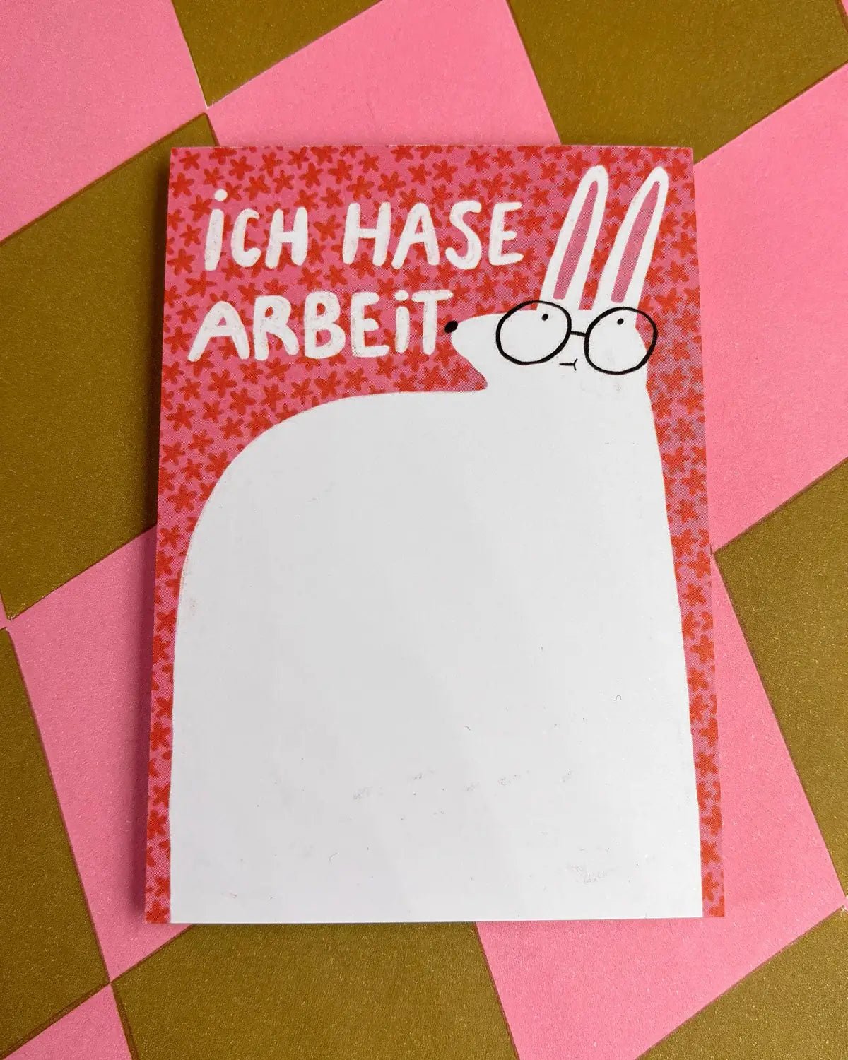 Slinga Illustration - ICH HASE ARBEIT Notizblock (DIN A7) - ROSA ECK