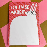 Slinga Illustration - ICH HASE ARBEIT Notizblock (DIN A7) - ROSA ECK