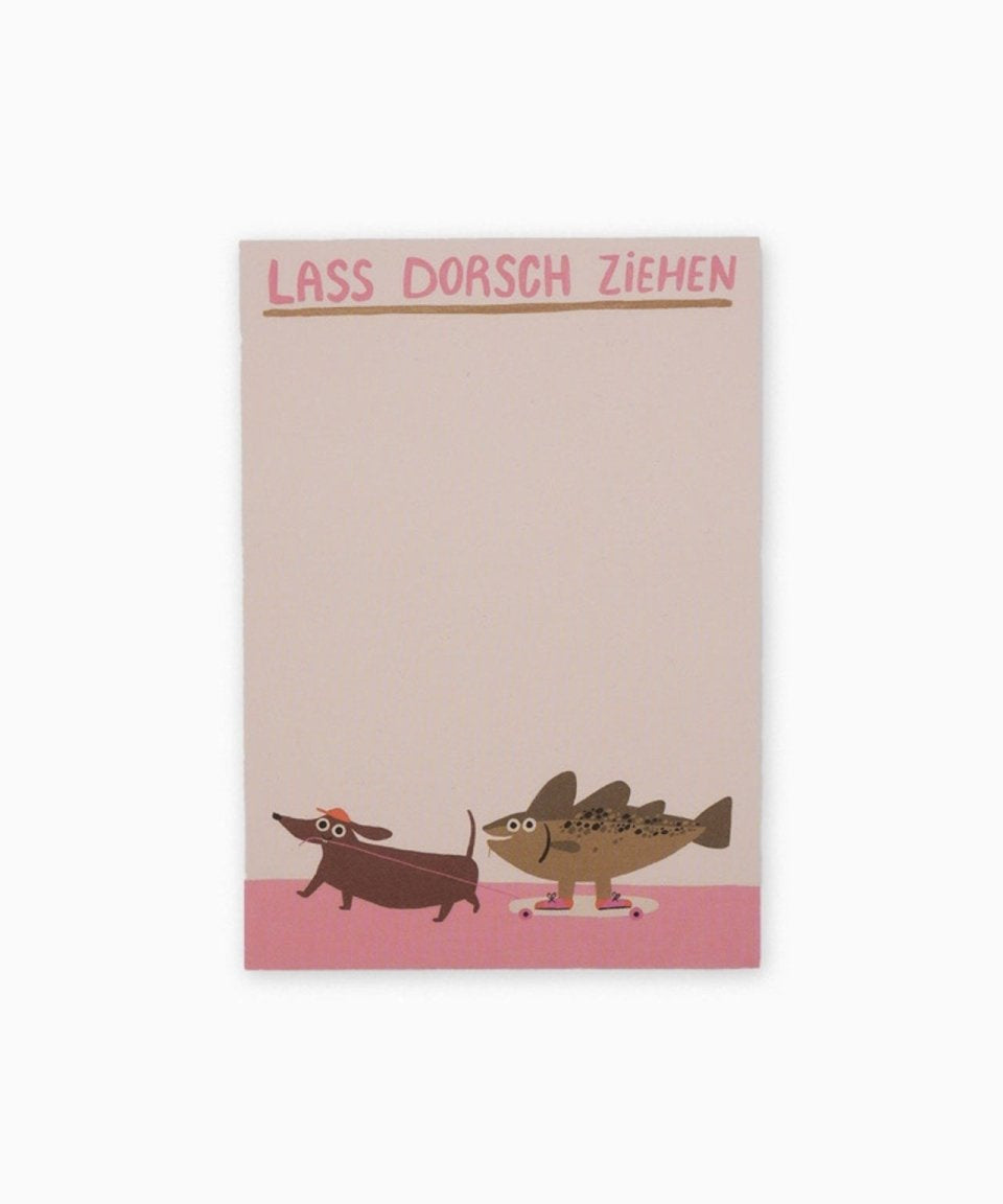 Slinga Illustration - LASS DORSCH ZIEHEN Notizblock (DIN A6) - Notizblock - ROSA ECK Concept Store