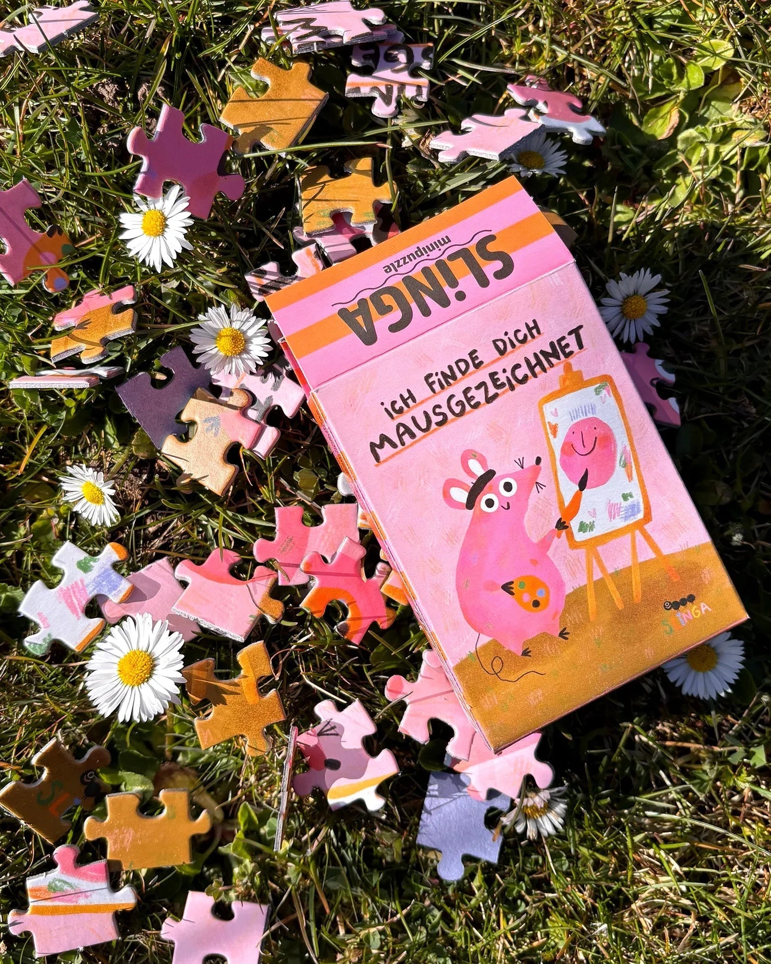 Slinga Illustration - MAUSGEZEICHNET Mini-Puzzle - ROSA ECK