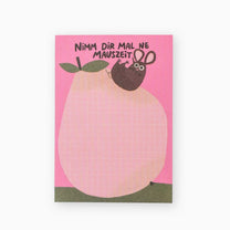 Slinga Illustration - NIMM DIR MAL NE MAUSZEIT Notizblock (A7) - ROSA ECK
