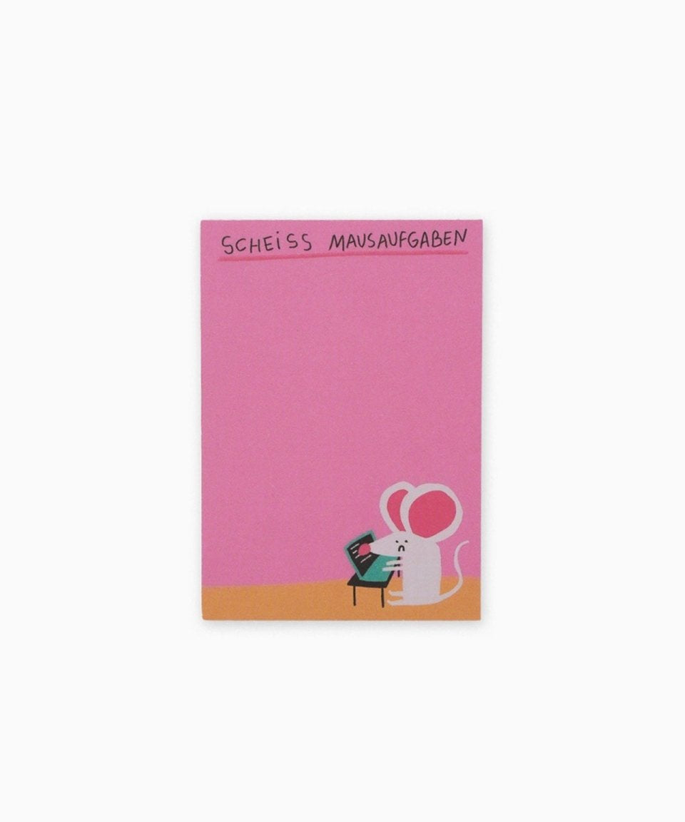 Slinga Illustration - SCHEISS MAUSAUFGABEN Notizblock - Notizblock - ROSA ECK Concept Store