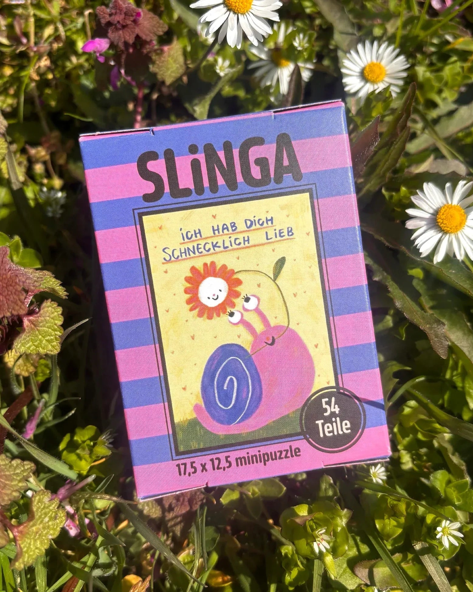 Slinga Illustration - SCHNECKLICH LIEB Mini-Puzzle - ROSA ECK