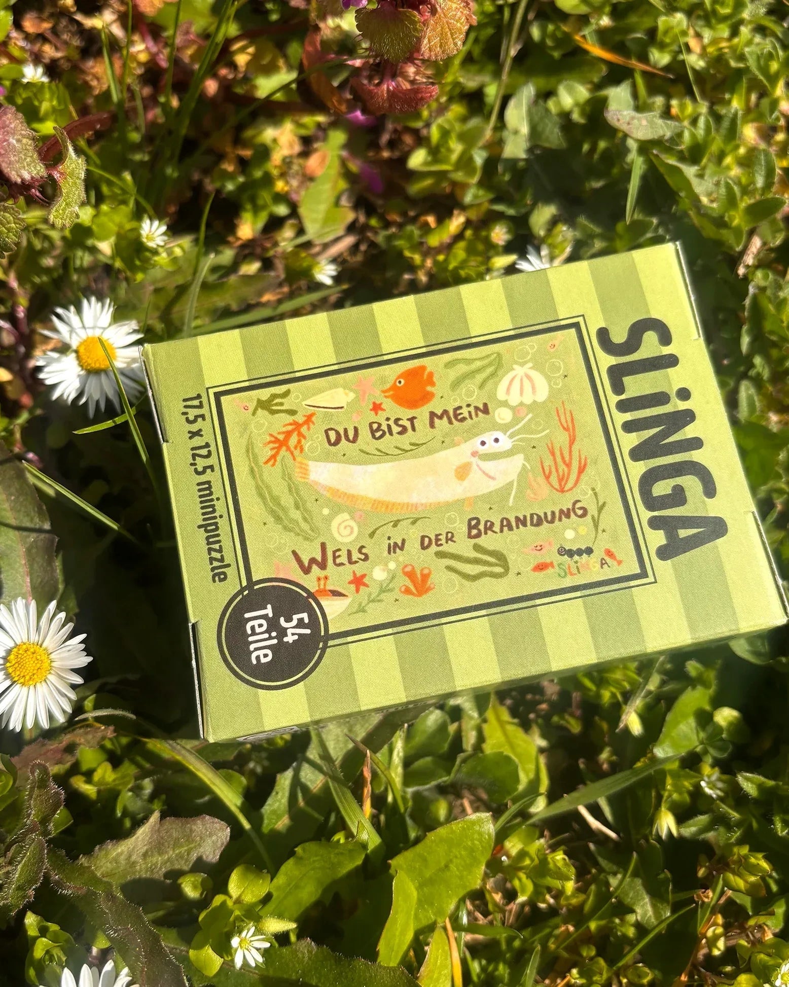 Slinga Illustration - WELS IN DER BRANDUNG Mini-Puzzle - ROSA ECK