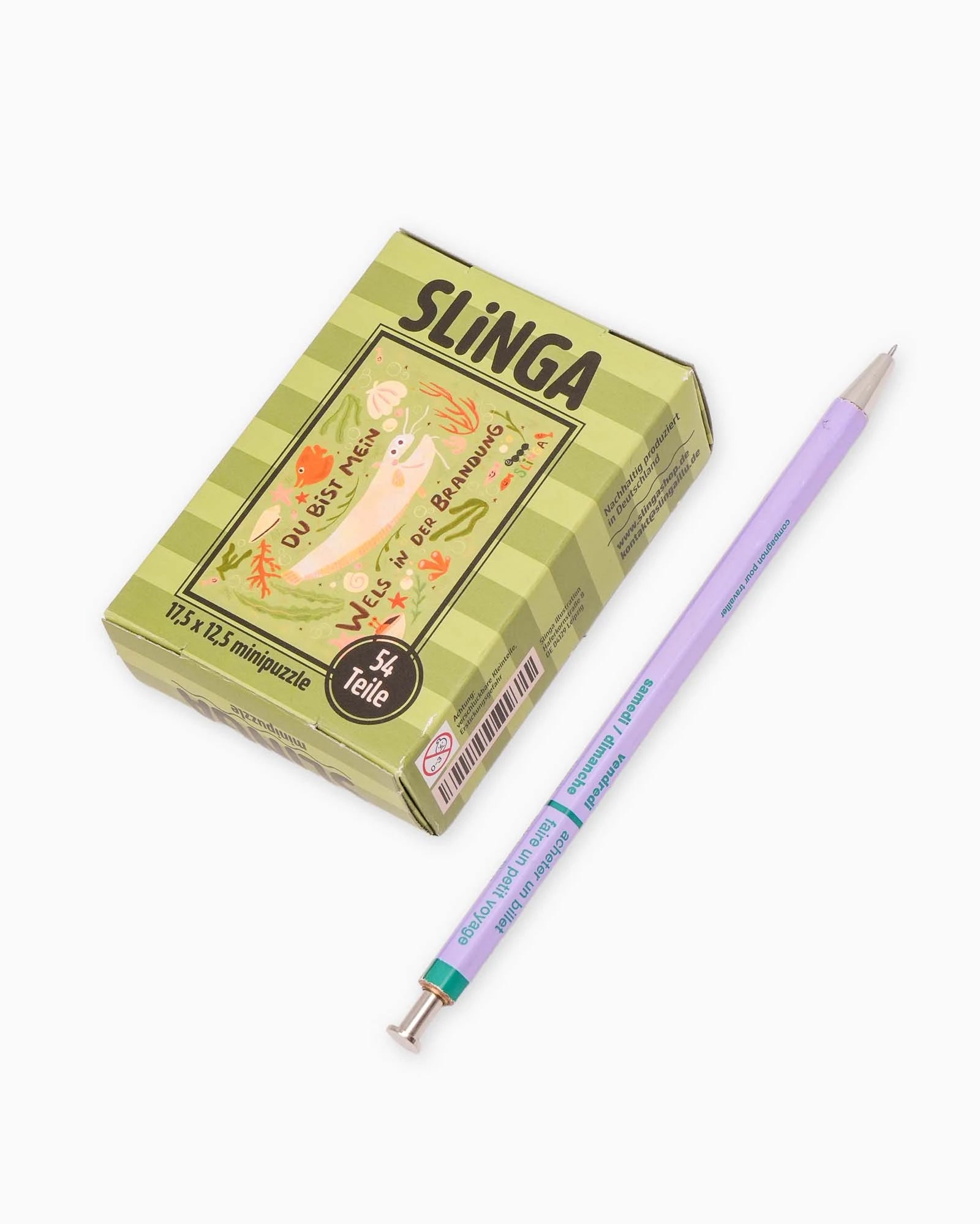 Slinga Illustration - WELS IN DER BRANDUNG Mini-Puzzle - ROSA ECK
