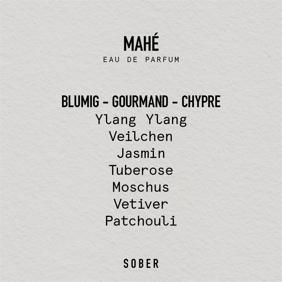 sober - MAHÉ • Eau de Parfum (50 ml) - ROSA ECK