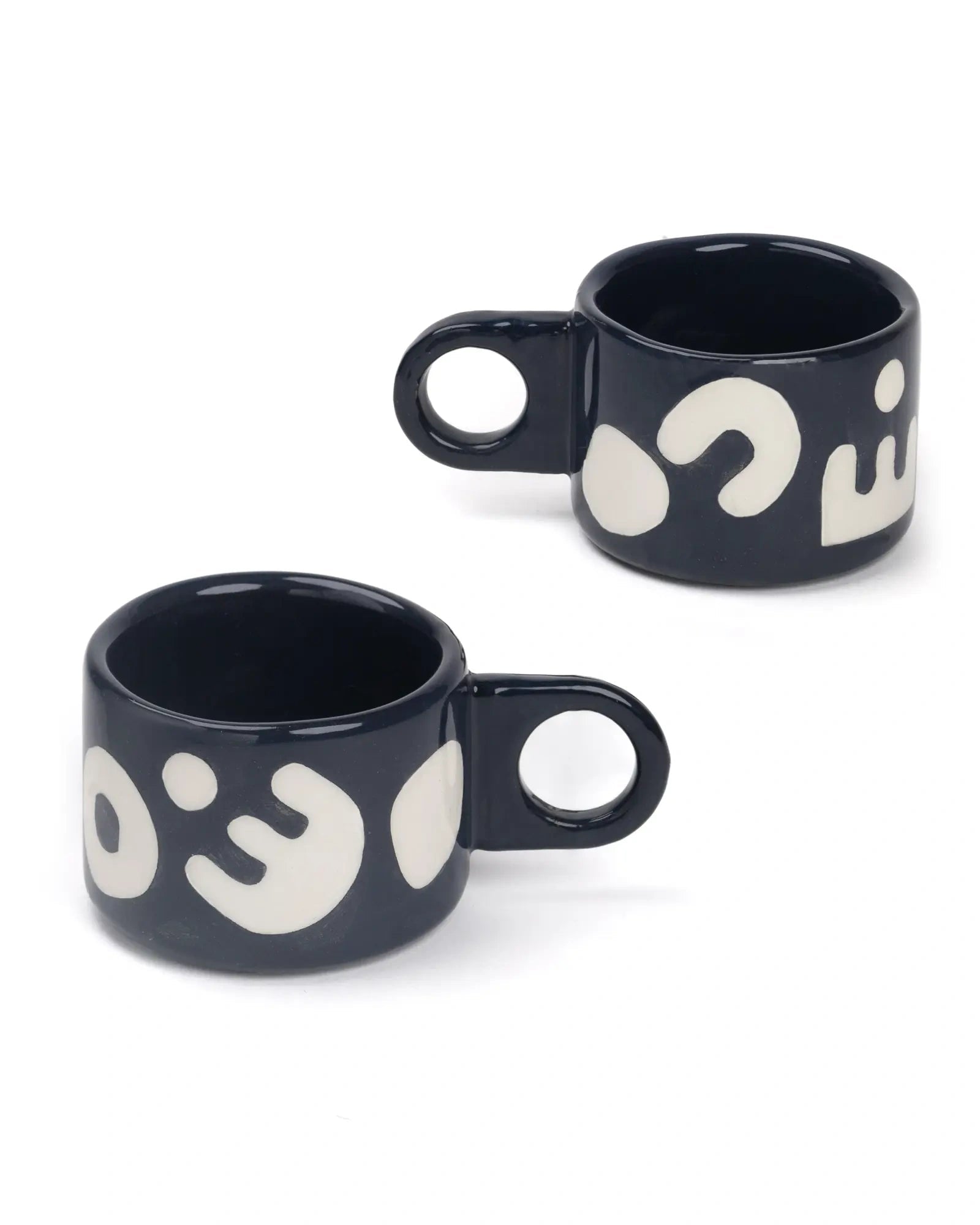 SOMANYBLOBS - BLOBS Cappuccinotasse (150 ml) • Schwarz - ROSA ECK