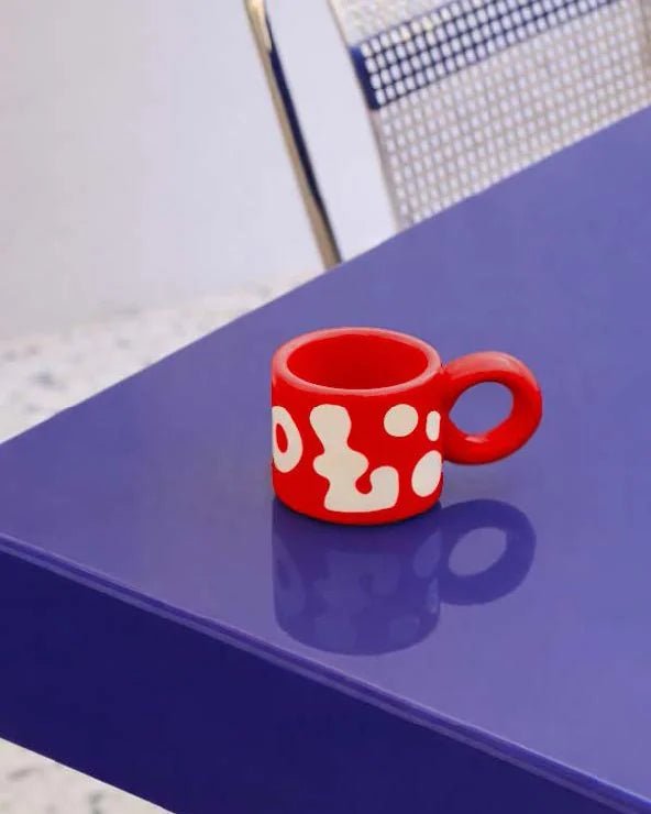 SOMANYBLOBS - BLOBS Espressotasse mit Henkel (65 ml) • Rot - ROSA ECK
