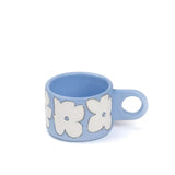 SOMANYBLOBS - FLOWERS Cappuccinotasse (150 ml) • Hellblau - ROSA ECK