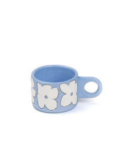 SOMANYBLOBS - FLOWERS Cappuccinotasse (150 ml) • Hellblau - ROSA ECK