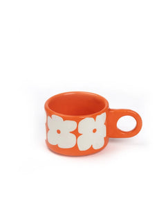 SOMANYBLOBS - FLOWERS Cappuccinotasse (150 ml) • Orange - ROSA ECK