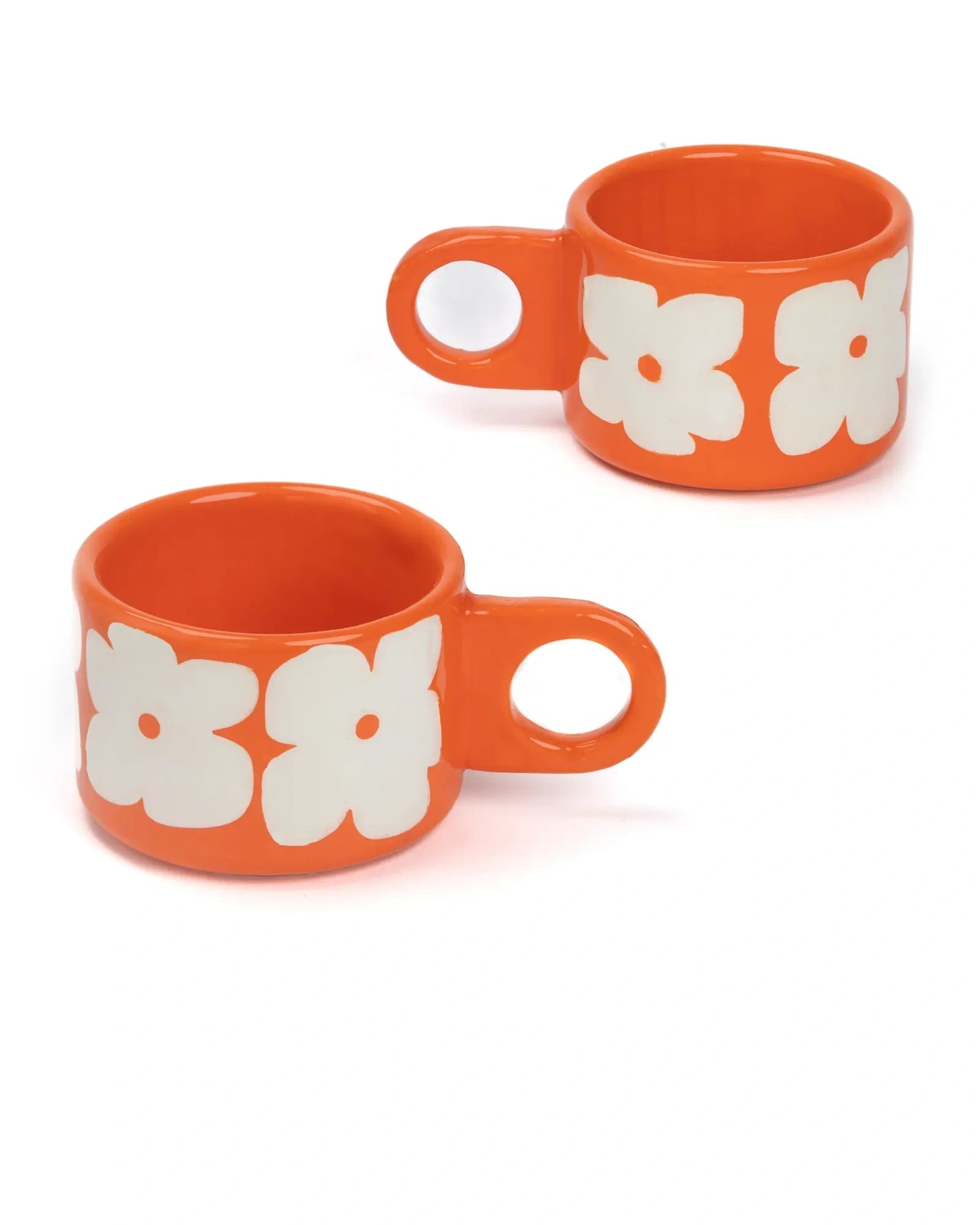 SOMANYBLOBS - FLOWERS Cappuccinotasse (150 ml) • Orange - ROSA ECK