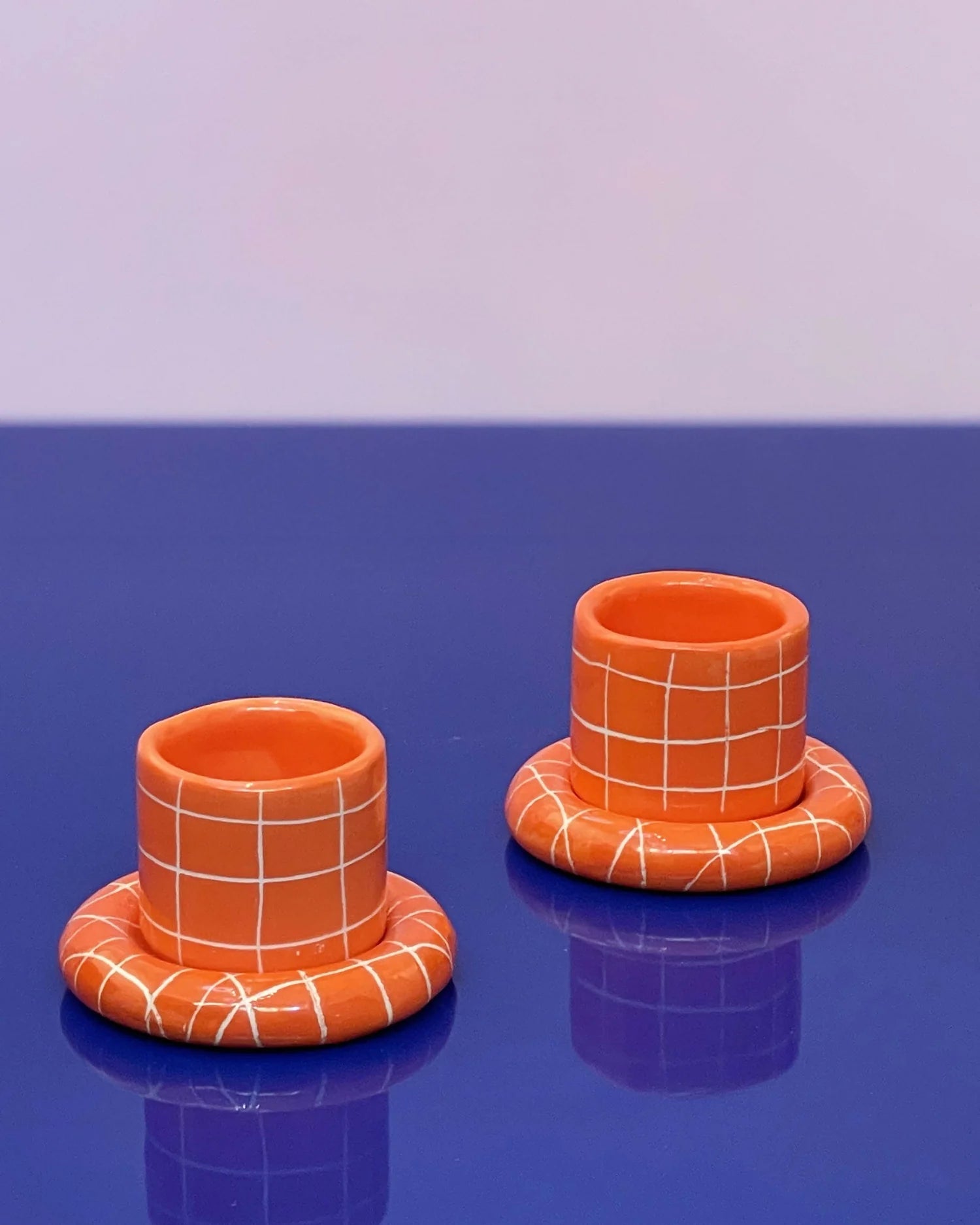 SOMANYBLOBS - GRID Espressobecher mit Untertasse (65 ml) • Orange - ROSA ECK