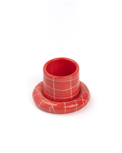SOMANYBLOBS - GRID Espressobecher mit Untertasse (65 ml) • Rot - ROSA ECK