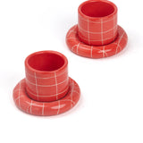 SOMANYBLOBS - GRID Espressobecher mit Untertasse (65 ml) • Rot - ROSA ECK
