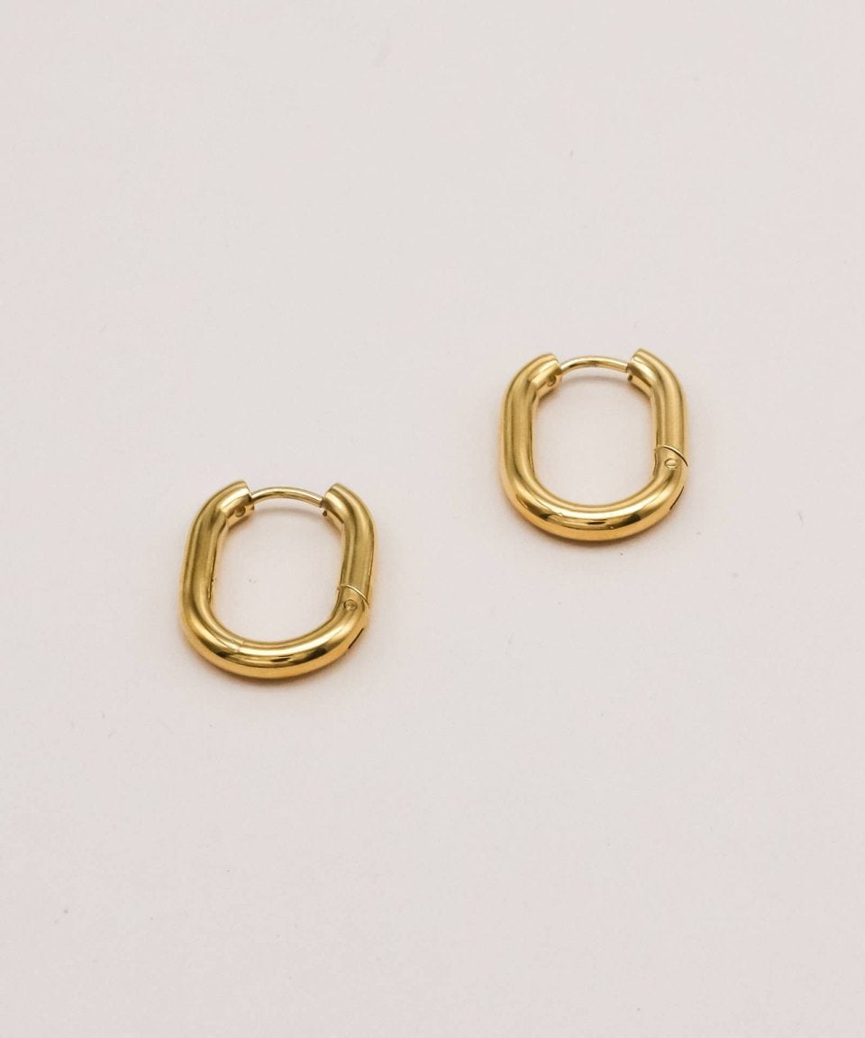 Sonstige - OVAL AND SIMPLE Hoops - ROSA ECK - Gold, ,