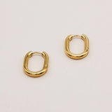Sonstige - OVAL AND SIMPLE Hoops - ROSA ECK - Gold, ,