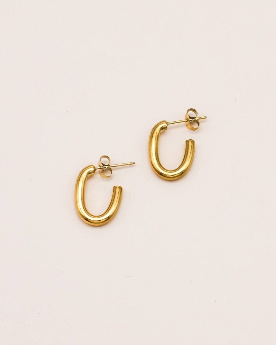 Sonstige - OVAL SIMPLE Earrings - ROSA ECK - Gold, ,