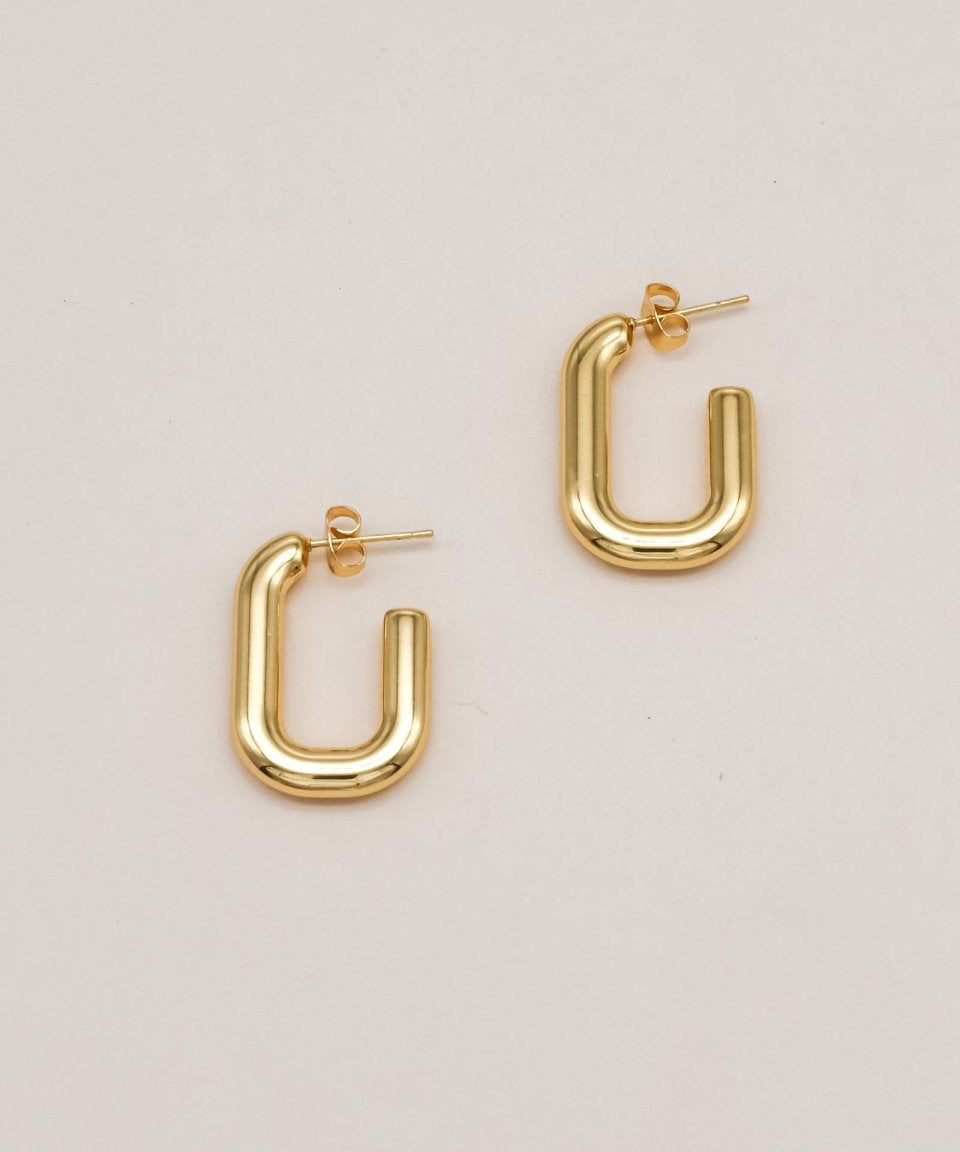 Sonstige - RETRO Earrings - ROSA ECK - Gold, ,