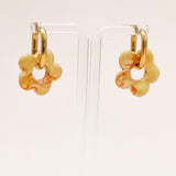 Sonstige - YELLOW CERAMIC FLOWER Hoops - ROSA ECK - Gold, ,