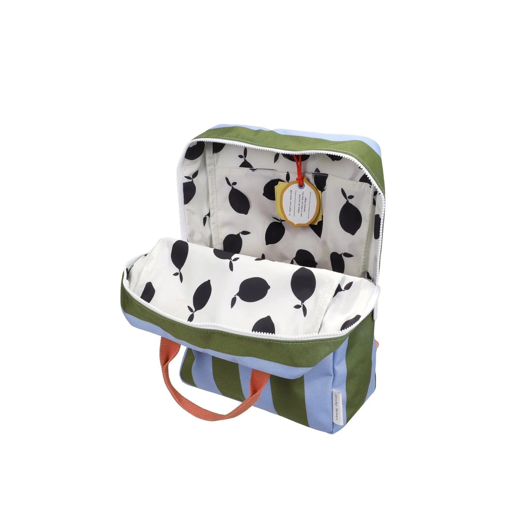 Sticky Lemon - LEMON TREE Kinder-Rucksack (L) • stripes | tickling grass + cloud blue - ROSA ECK