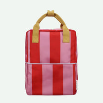 Sticky Lemon - LEMON TREE Kinder - Rucksack (M) • stripes | red apple + rosebay pink - ROSA ECK