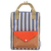 Sticky Lemon - WONDERS OF THE DEEP SEA Kinder - Rucksack (M) • envelope stripes | blue whale + sandy yellow - ROSA ECK