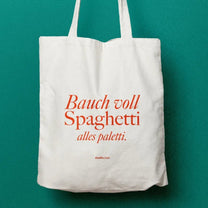 studio ciao - BAUCH VOLL SPAGHETTI, ALLES PALETTI Jutebeutel - Tasche - ROSA ECK Concept Store