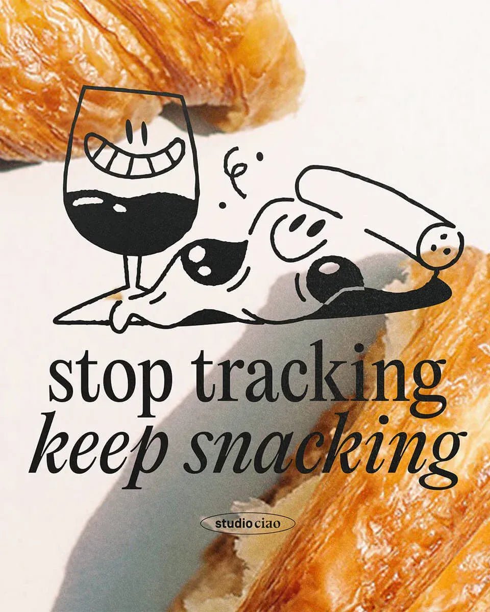 studio ciao - STOP TRACKING, KEEP SNACKING Jutebeutel - Tasche - ROSA ECK Concept Store