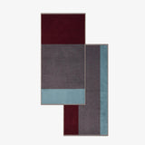 SUITE702 - BLEND Handtuch-Set (2 Stk.) • Sky Blue-Bordeaux - ROSA ECK