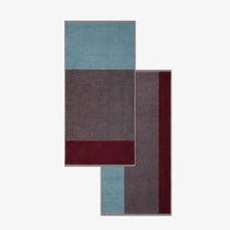 SUITE702 - BLEND Handtuch-Set (2 Stk.) • Sky Blue-Bordeaux - ROSA ECK