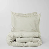 SUITE702 - Gestreifter Bettbezug aus Bio-Baumwolle (135 x 200 cm) • Olive-Ecru - ROSA ECK