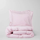 SUITE702 - Gestreifter Bettbezug aus Bio-Baumwolle (135 x 200 cm) • Pink-Ecru - ROSA ECK