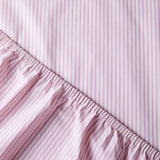 SUITE702 - Gestreiftes Spannbettlaken aus Bio-Baumwolle • Pink-Ecru - ROSA ECK