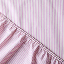 SUITE702 - Gestreiftes Spannbettlaken aus Bio-Baumwolle • Pink-Ecru - ROSA ECK