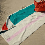 SUITE702 - MARTENS & MARTENS Strandtuch (90 x 180 cm) • Pink-Turquoise-Lime-Red - ROSA ECK