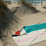 SUITE702 - MARTENS & MARTENS Strandtuch (90 x 180 cm) • Pink-Turquoise-Lime-Red - ROSA ECK