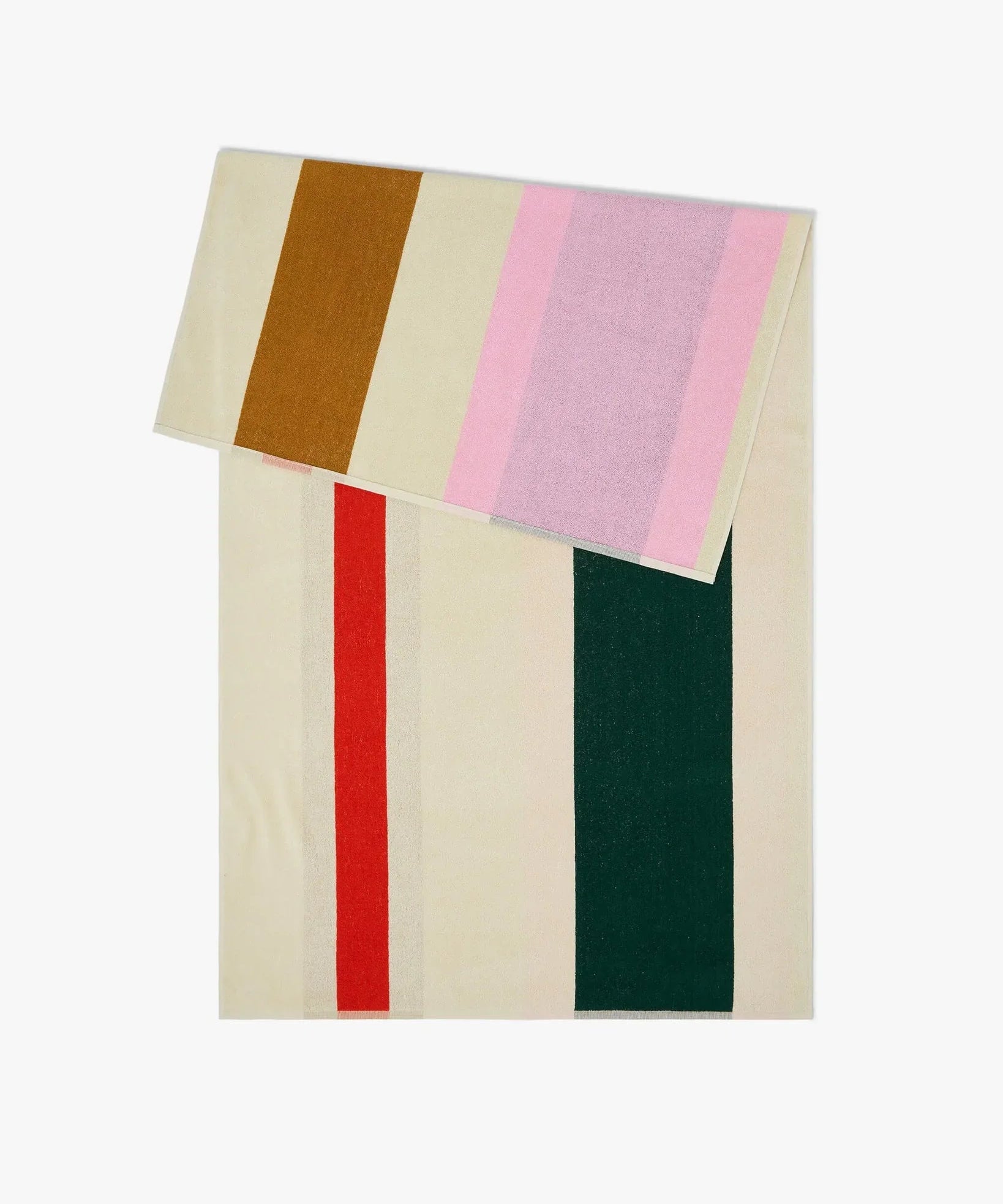SUITE702 - MARTENS & MARTENS Strandtuch (90 x 180 cm) • Red-Dark Green-Toffee-Pink - ROSA ECK