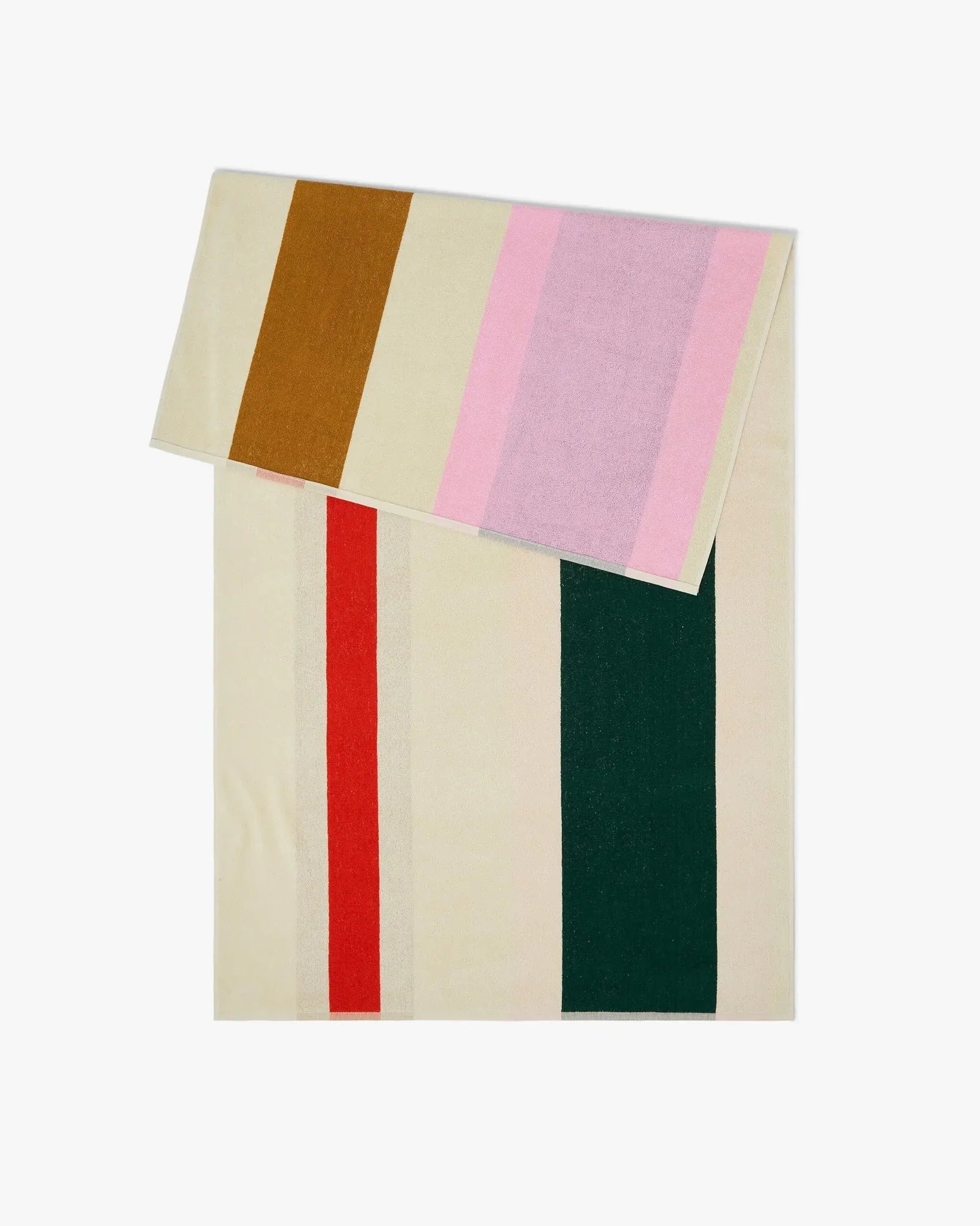 SUITE702 - MARTENS & MARTENS Strandtuch (90 x 180 cm) • Red-Dark Green-Toffee-Pink - ROSA ECK