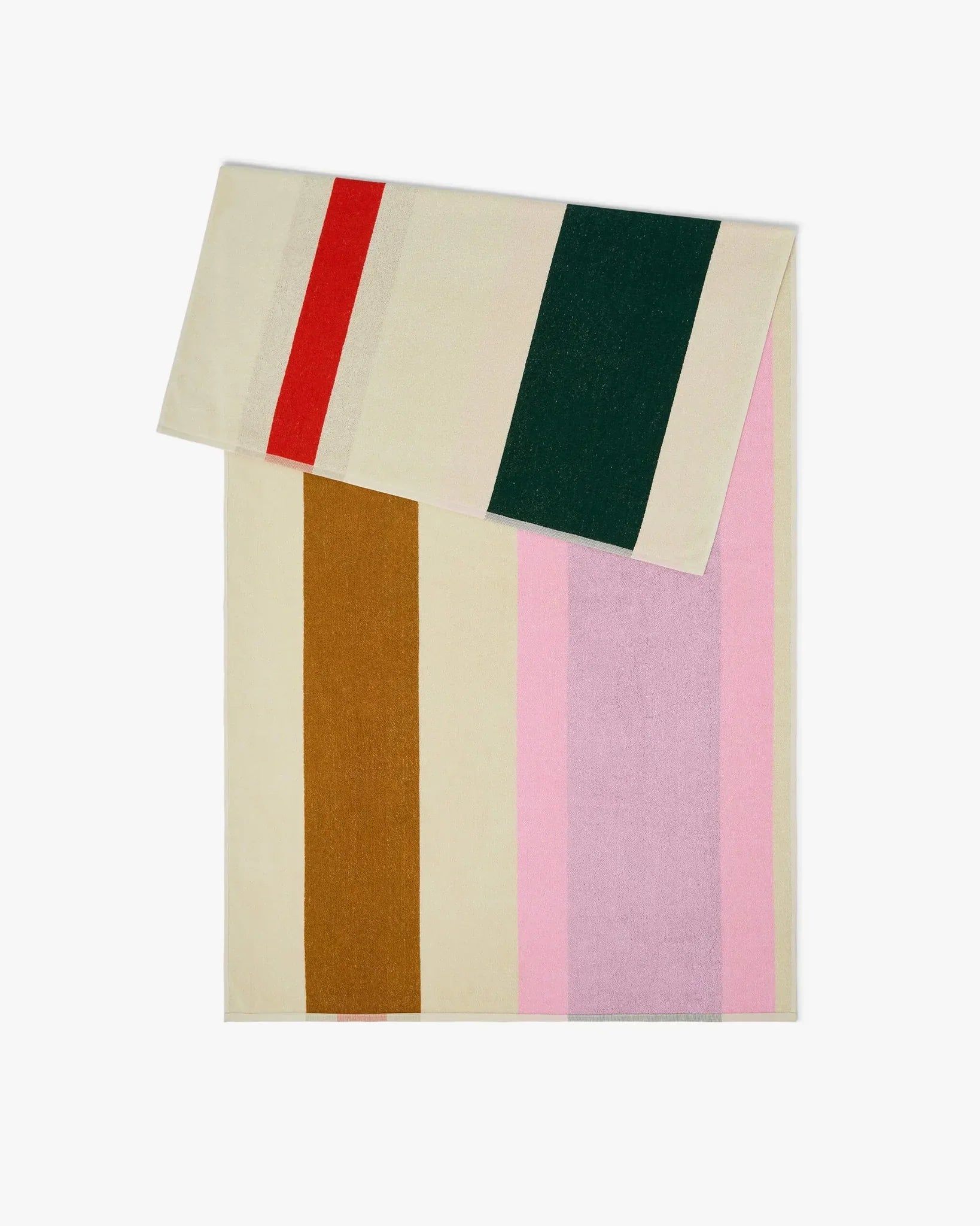 SUITE702 - MARTENS & MARTENS Strandtuch (90 x 180 cm) • Red-Dark Green-Toffee-Pink - ROSA ECK