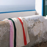SUITE702 - MARTENS & MARTENS Strandtuch (90 x 180 cm) • Red-Dark Green-Toffee-Pink - ROSA ECK