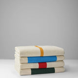 SUITE702 - MARTENS & MARTENS Strandtuch (90 x 180 cm) • Red-Dark Green-Toffee-Pink - ROSA ECK