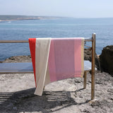 SUITE702 - MARTENS & MARTENS Strandtuch (90 x 180 cm) • Red-Dark Green-Toffee-Pink - ROSA ECK