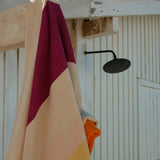SUITE702 - MARTENS & MARTENS Strandtuch (90 x 180 cm) • Yellow-Fuchsia-Orange-Olive - ROSA ECK