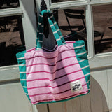 Tarta Gelatina - Handtuchtasche mit Streifen • Pink / Teal - ROSA ECK